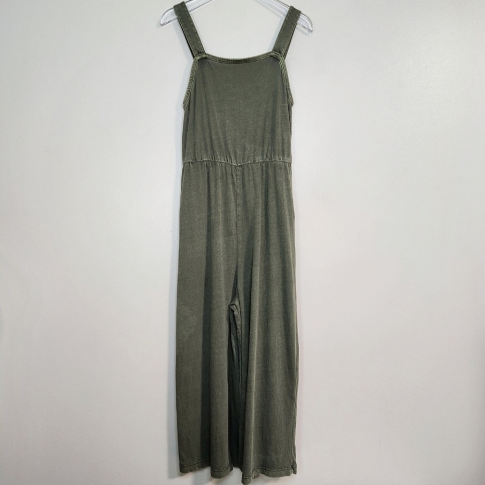 🫒Melrose & Market Kids 100% Cotton Olive Green Jumpsuit, Size 7/8 ~ EUC